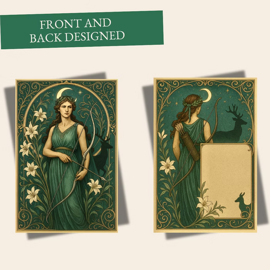 Artemis Art Nouveau Greeting Card – Mythological Illustration image 1