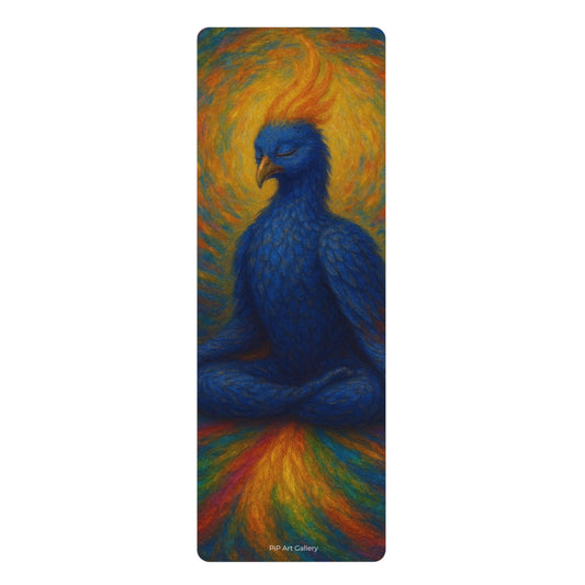 Meditative Phoenix Yoga Mat – Illustrated Practice Surface image 1